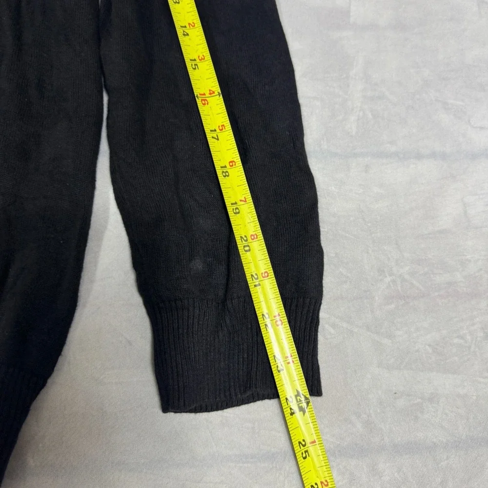 Old Navy Mens 1/4‎ Zip Pullover Sweater Black Knitted Ribbed Cuff Long Sleeve XL
